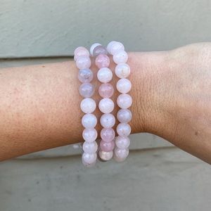Genuine rose quartz bracelets